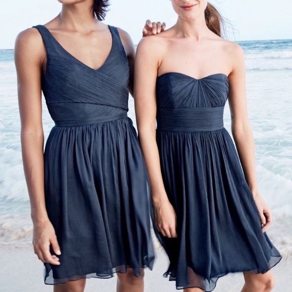 J. Crew Dresses & Skirts - J. CREW Heidi Chiffon Navy Dress Size 16